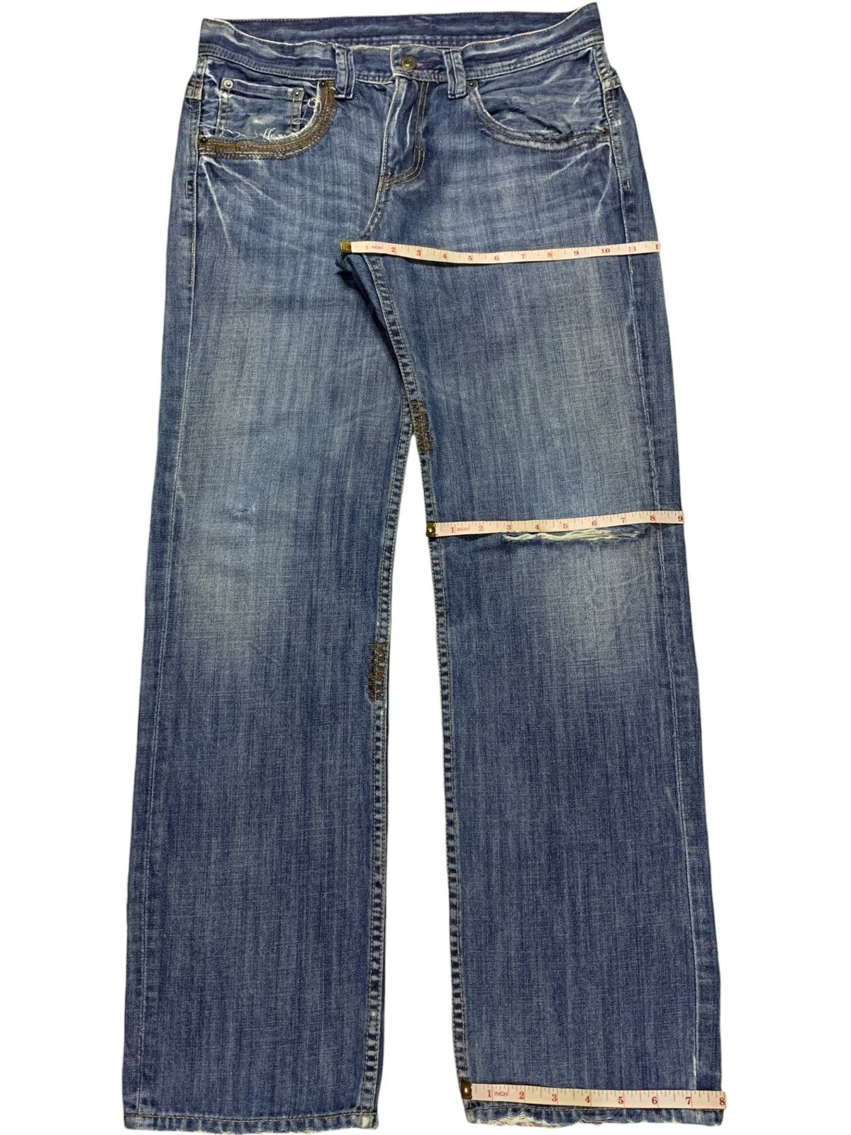 Japanese Brand × Takeo Kikuchi Vintage Japanese Takeo Kikuchi Faded Blue Wash Loose Jeans Size US 32 / EU 48 - 12 Thumbnail