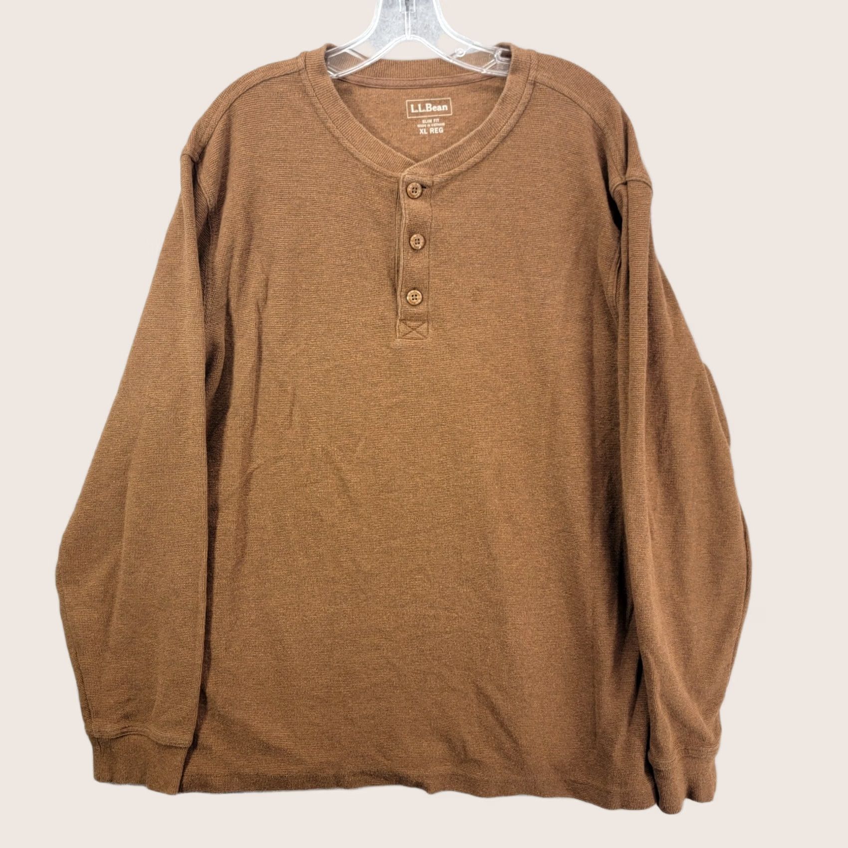 Vintage L.L. Bean Long Sleeve Thermal Shirt Mens XL Brown Buttons waffle Size US XL / EU 56 / 4 - 1 Thumbnail