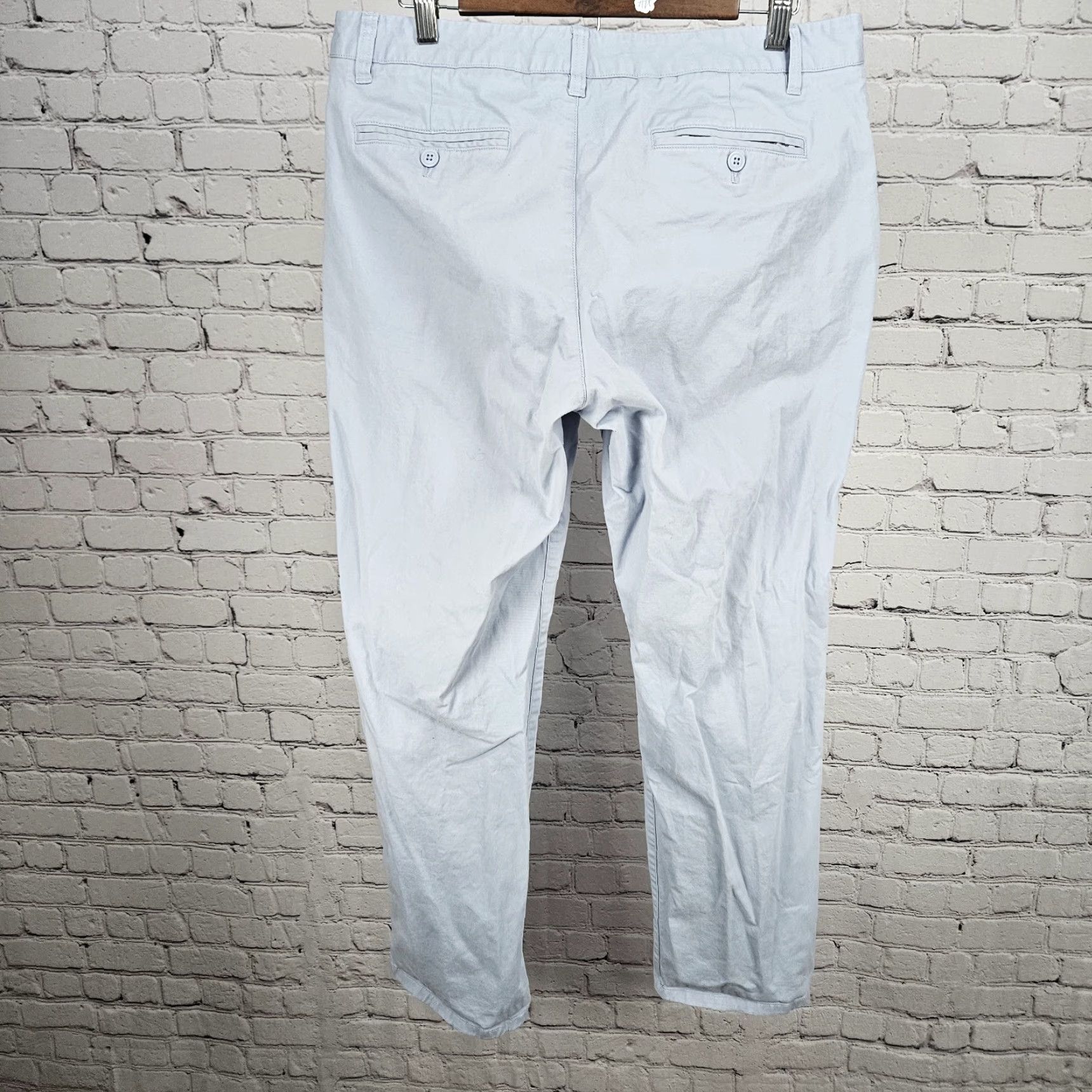 Bonobos Bonobos Blue Straight Leg Cotton Stretch Flat Front Chino Pants 35x32 Size US 35 - 2 Thumbnail