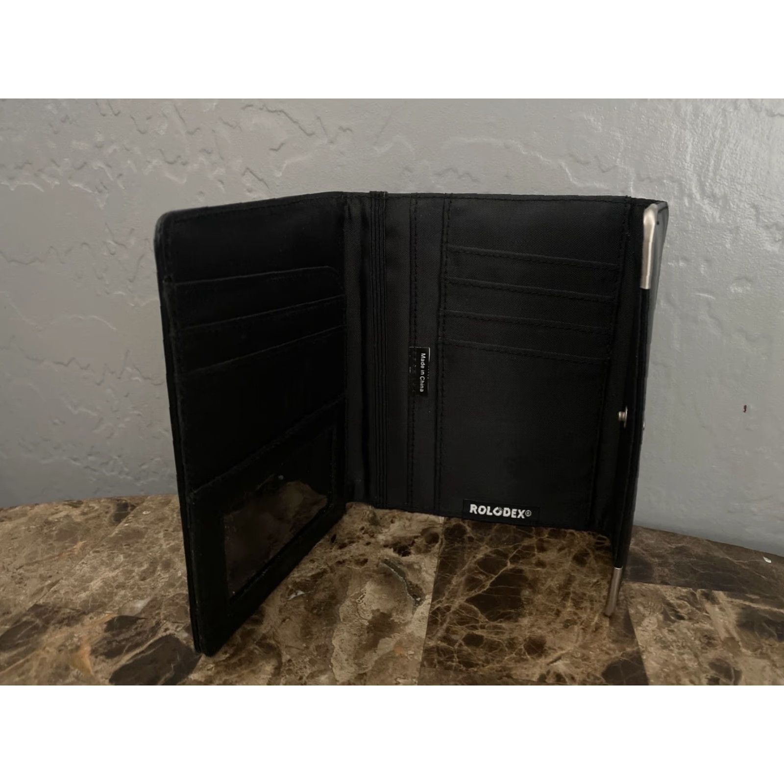 Vintage Rolodex Wallet Bi Fold Snap Black Leather Mens Travel new Size ONE SIZE - 3 Thumbnail