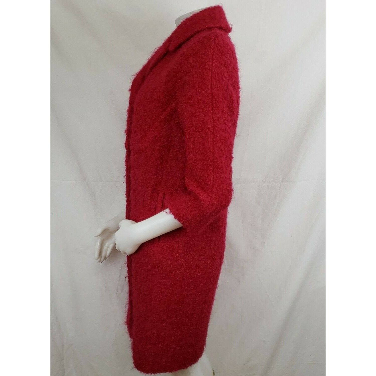 Vintage Vintage Jack Bloom Mohair Wool Boucle Coat Womens S Red Nubb Size S / US 4 / IT 40 - 5 Thumbnail