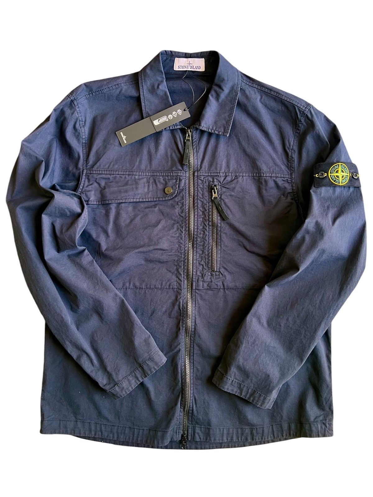 Stone Island XL Stone Island Overshirt Cotton Stretch Navy blu jacket zip Size US XL / EU 56 / 4 - 1 Thumbnail