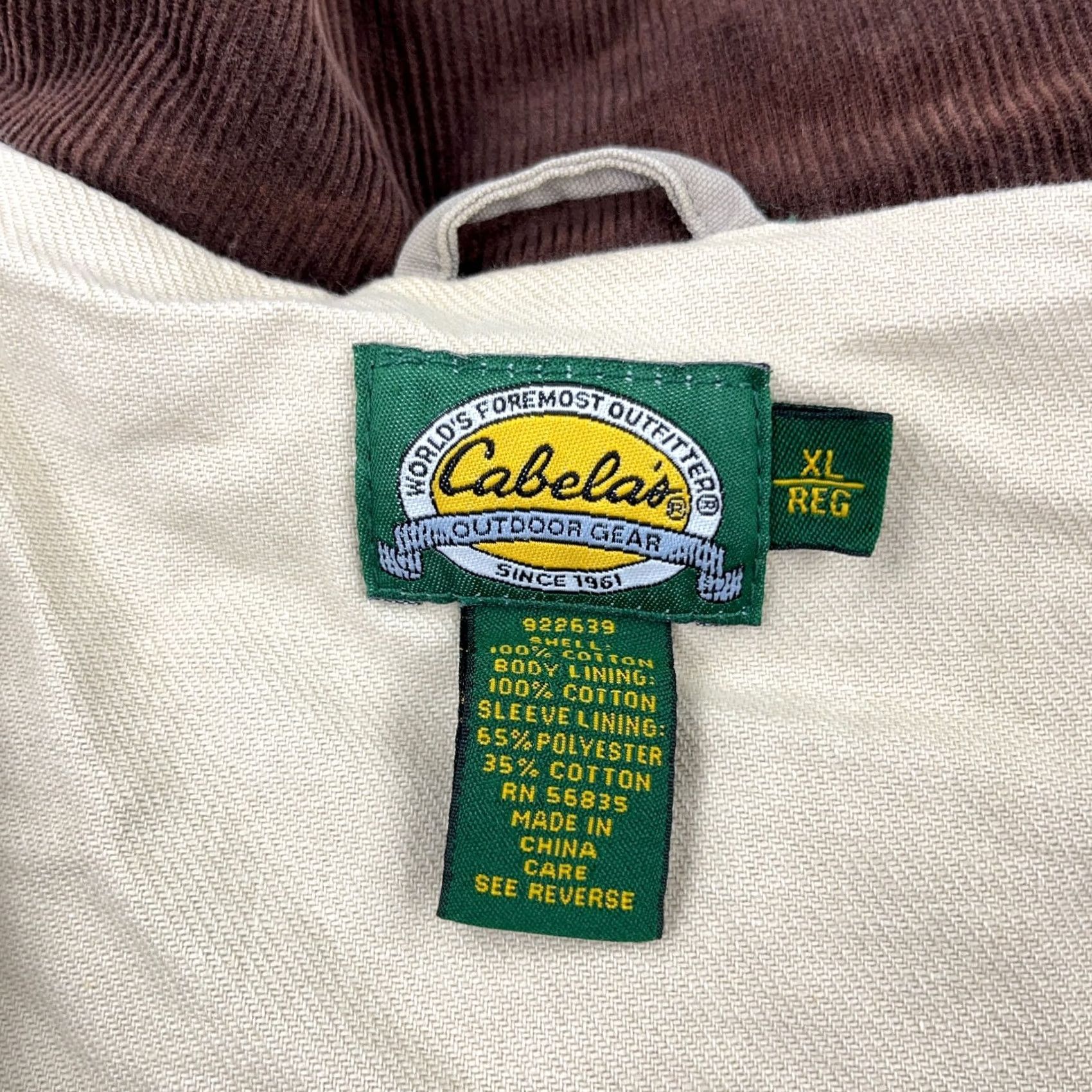 Vintage VINTAGE Cabela's Chore Jacket Men XL Tan Brown Barn Coat Corduroy Collar Green Solid 80s Retro Hipster Rockabilly Overcoat Jacket Mens Size US XL / EU 56 / 4 - 4 Thumbnail