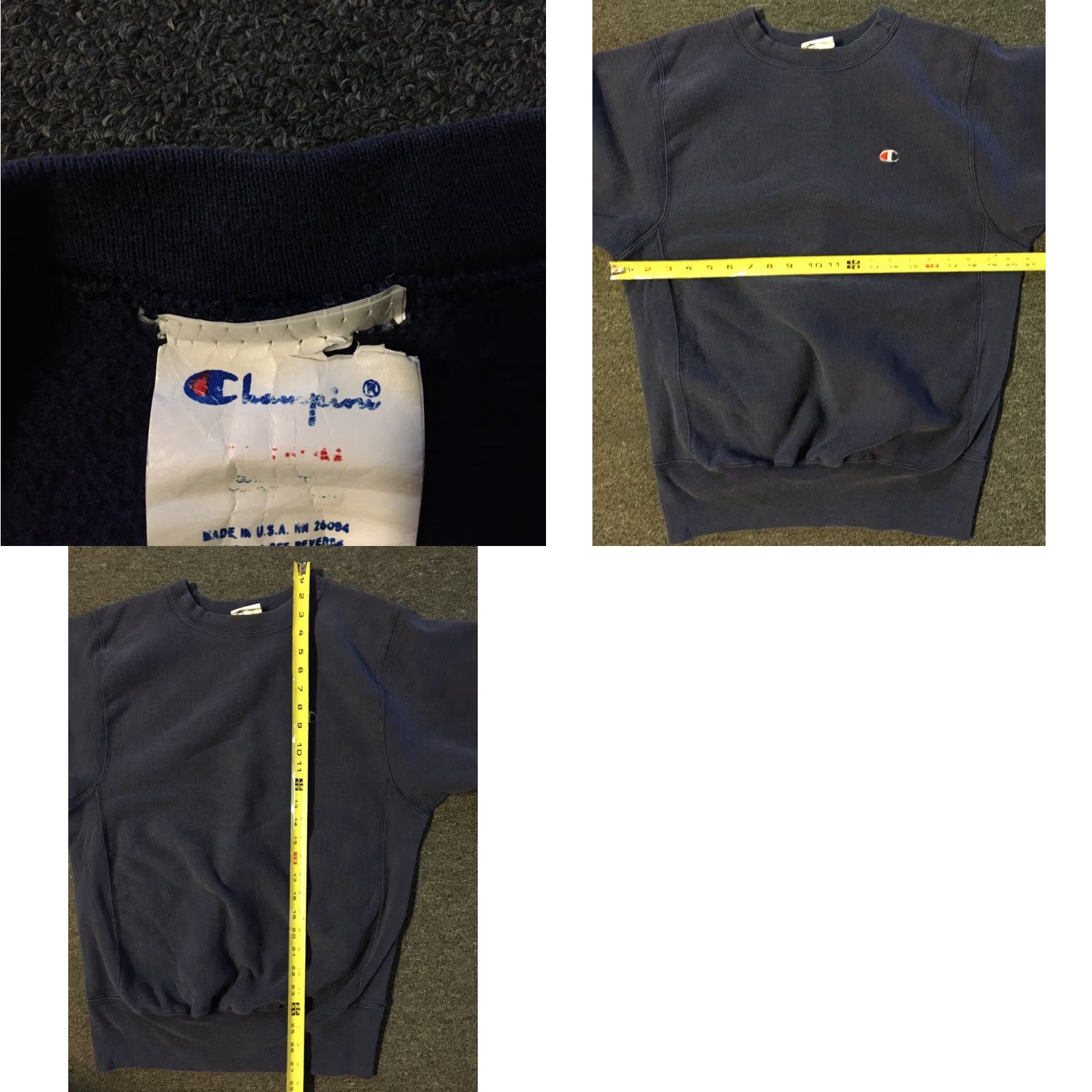 Champion VINTAGE Champion Reverse Weave Hoodie M USA Navy Blue 80s Grunge Track & Field Basketball School PE Men M Size US M / EU 48-50 / 2 - 8 Thumbnail