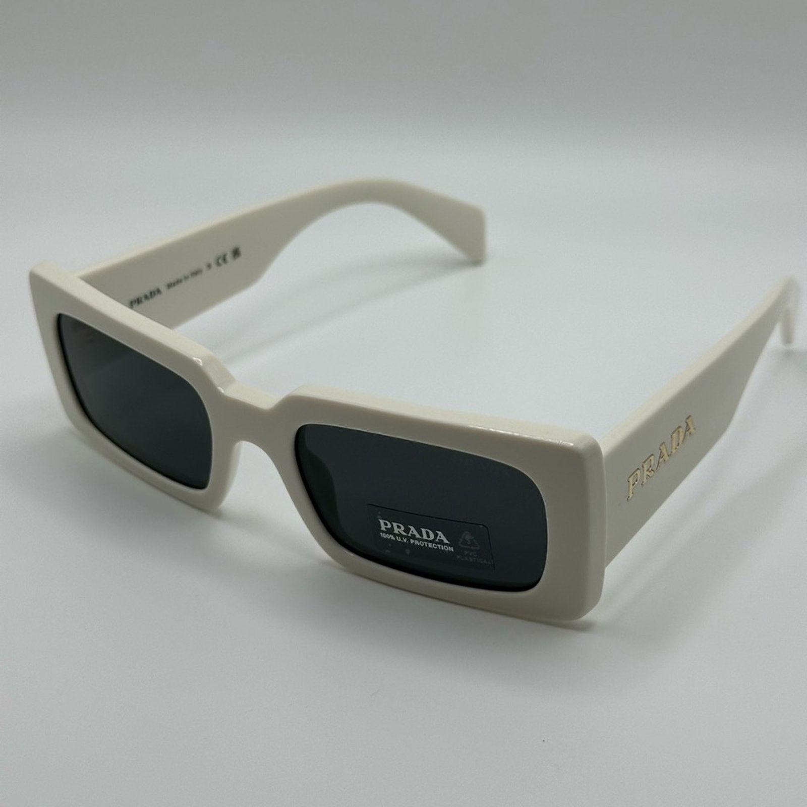 Prada NEW PRADA PRA07S 1425S0 Talc/Dark Grey Women Sunglasses Size ONE SIZE - 5 Thumbnail