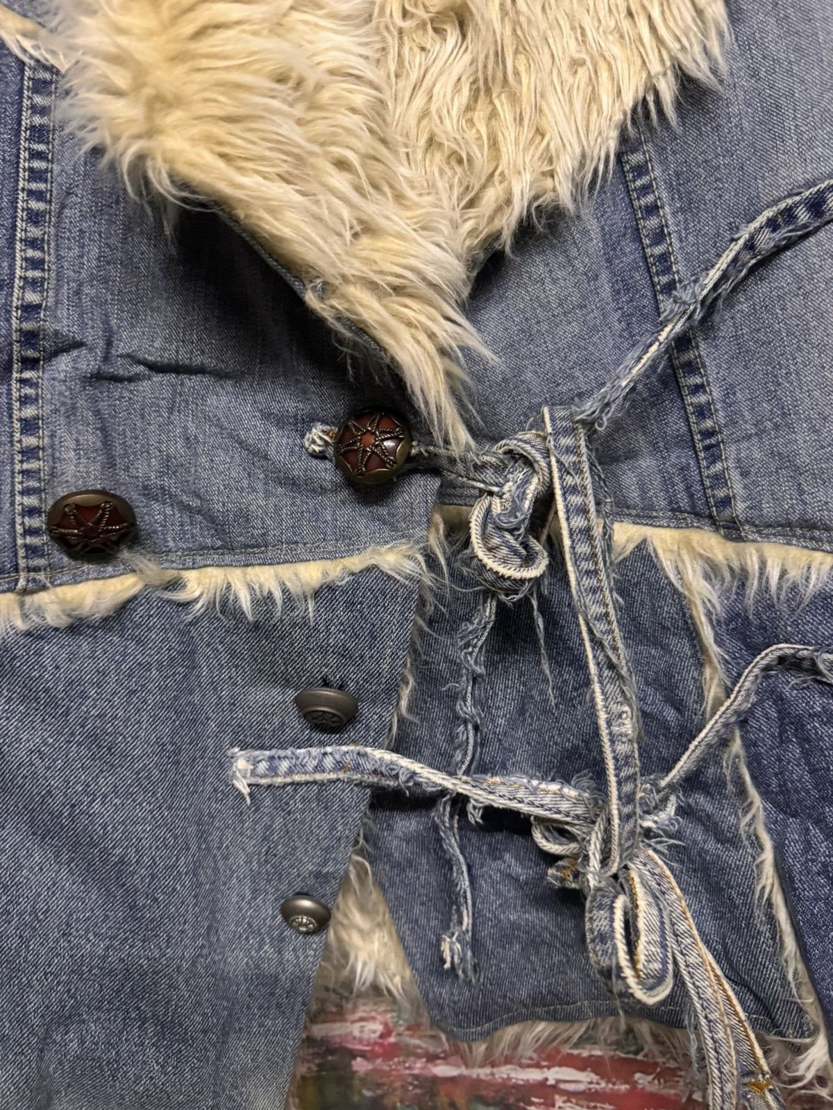 Japanese Brand Castom made vest denim jacket Size US L / EU 52-54 / 3 - 3 Thumbnail