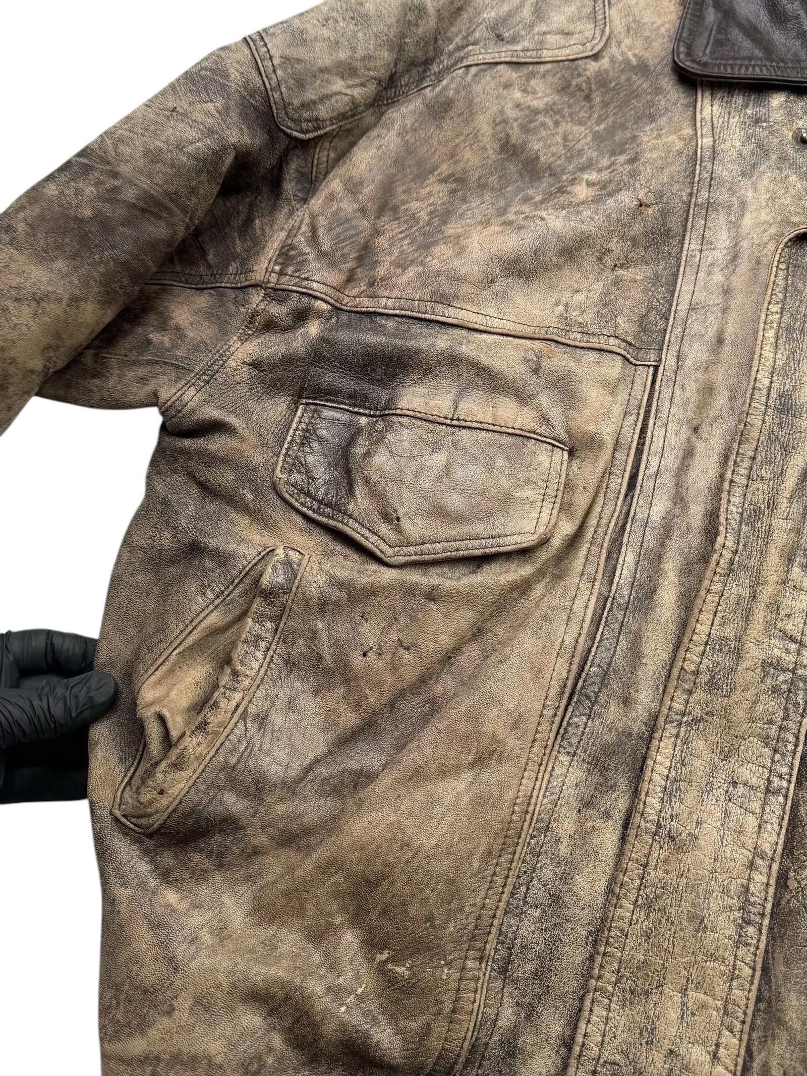 Other Vintage Time Faded Leather Jacket M115D15(E2)(V8) Size US XL / EU 56 / 4 - 3 Thumbnail