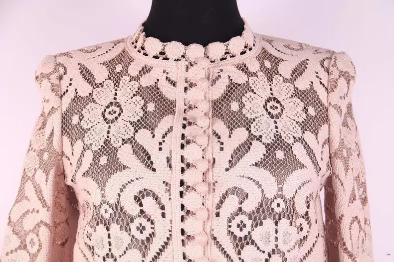 Valentino Valentino Beige lace embroidered short coat Size S / US 4 / IT 40 - 3 Thumbnail