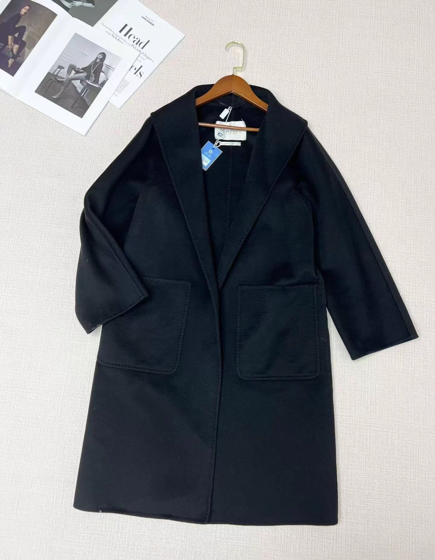 Max Mara Maxmara Classic Black Cashmere Overcoat 36 No Belt Size XS / US 0-2 / IT 36-38 - 5 Thumbnail