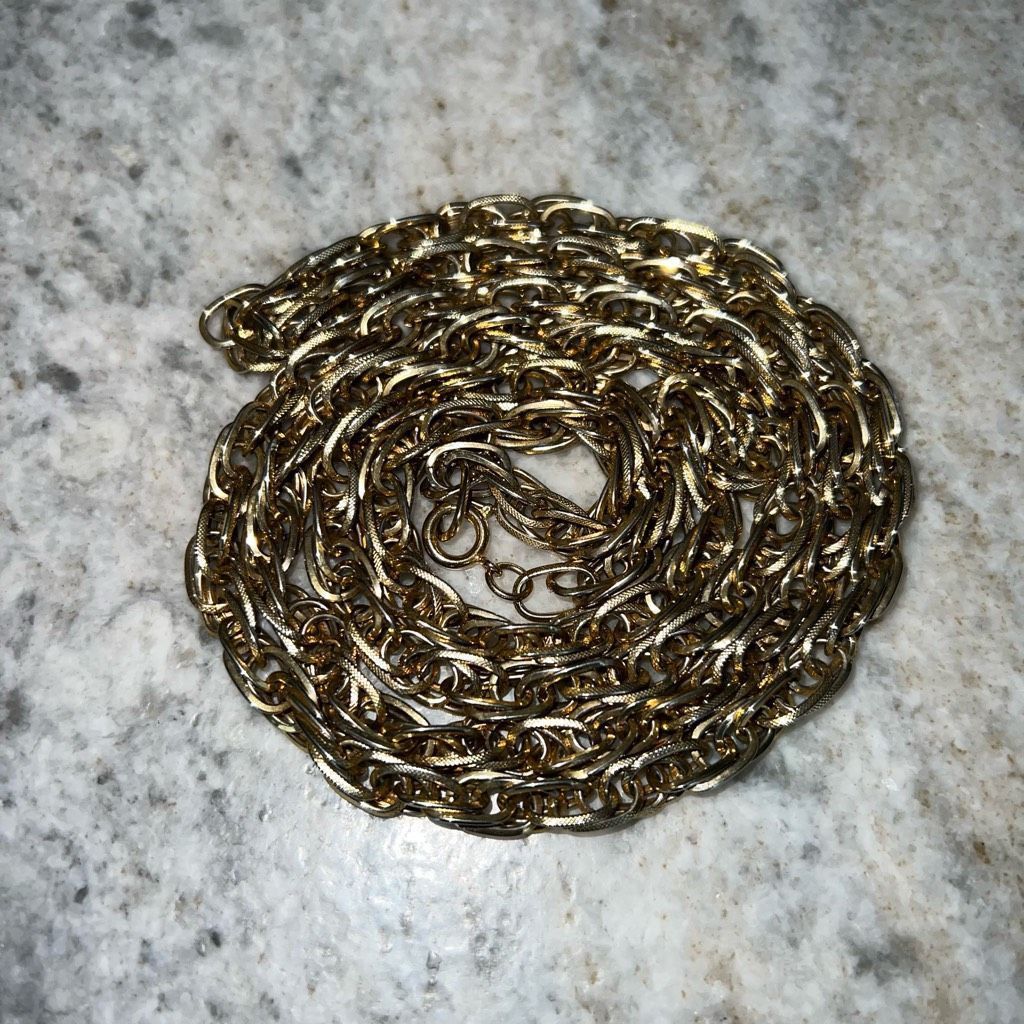 Vintage Vintage Gold Tone Chunky Multi Link Long Rope Chain Necklace Size ONE SIZE - 8 Thumbnail