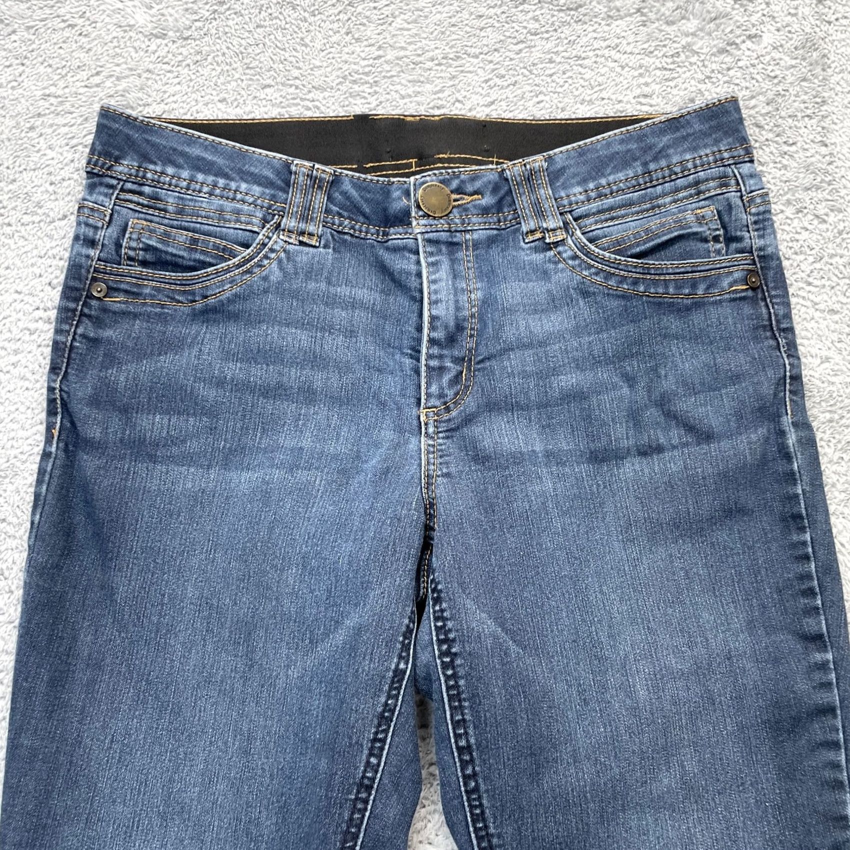 Vintage Democracy Jeans Womens Blue Skinny Stretch Mid Rise Denim Slim Dark Wash 32x28 Size 24" / US 00 / IT 34 - 2 Thumbnail