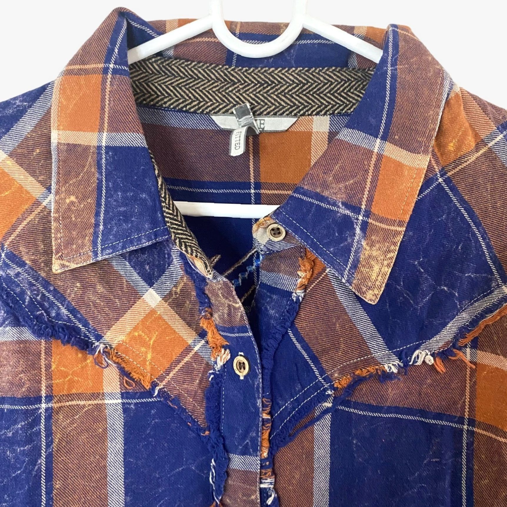 BKE VINTAGE BKE Button Up Flannel Shirt South West Design Womens XL Blue Plaid Long Sleeve Size XL / US 12-14 / IT 48-50 - 5 Thumbnail