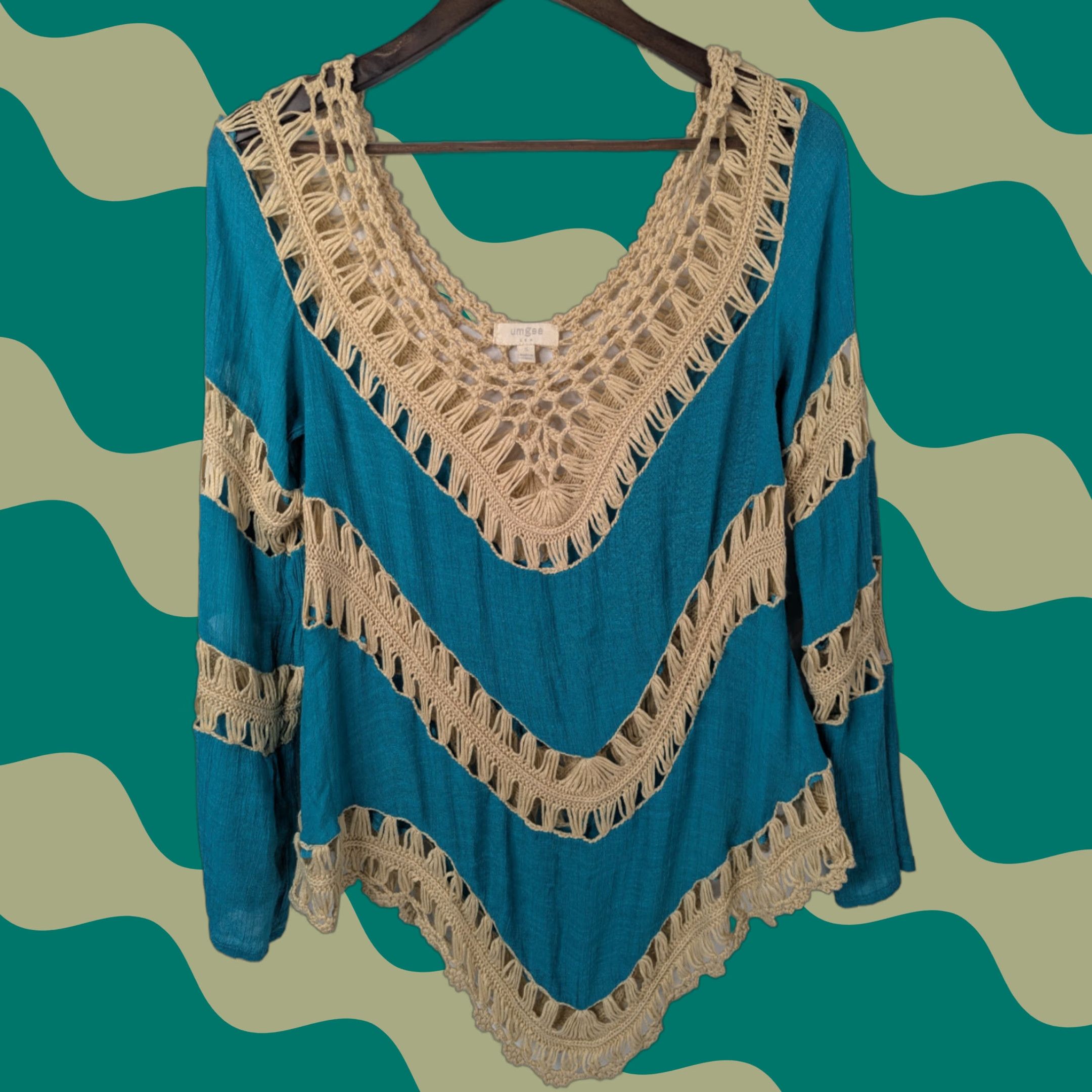 Vintage **UMGEE Turquoise Tunic Croquet Top Size Small** User: UMGEE Turquoise Tunic Croquet Top Size Small Size S / US 4 / IT 40 - 1 Thumbnail