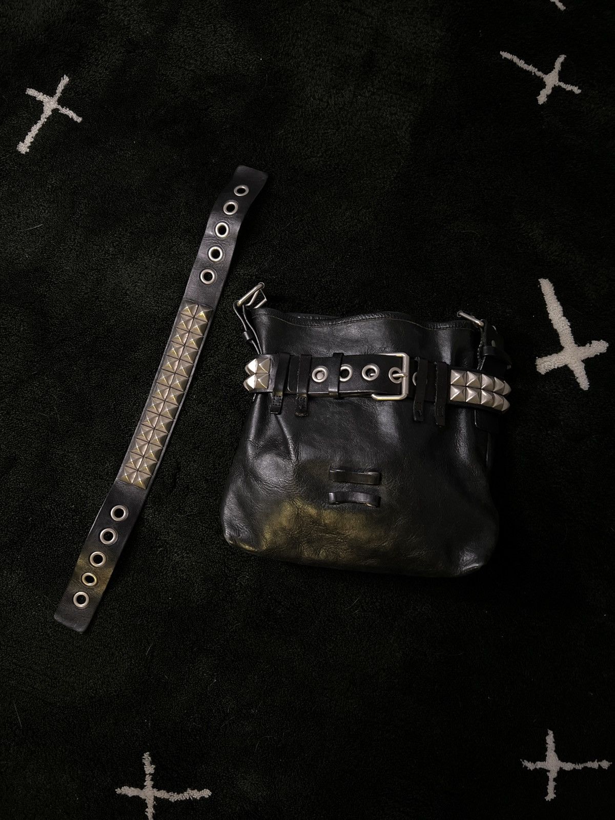 Comme des Garcons SS02 - Studded Belt Leather Carry Bag Size ONE SIZE - 3 Thumbnail
