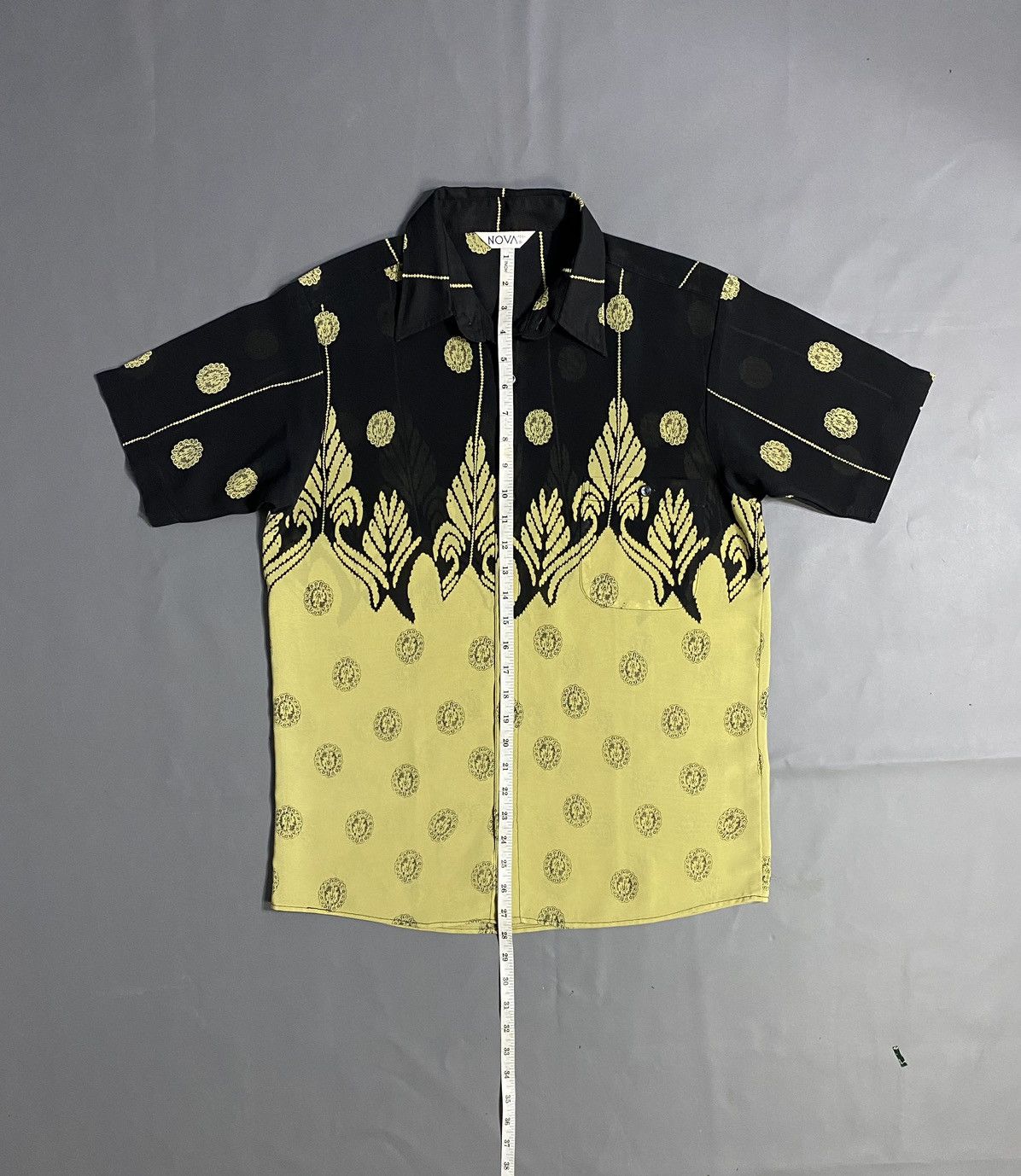 Japanese Brand × Vintage Yellow Peacock Tails Monolux Shirts Size US M / EU 48-50 / 2 - 9 Thumbnail