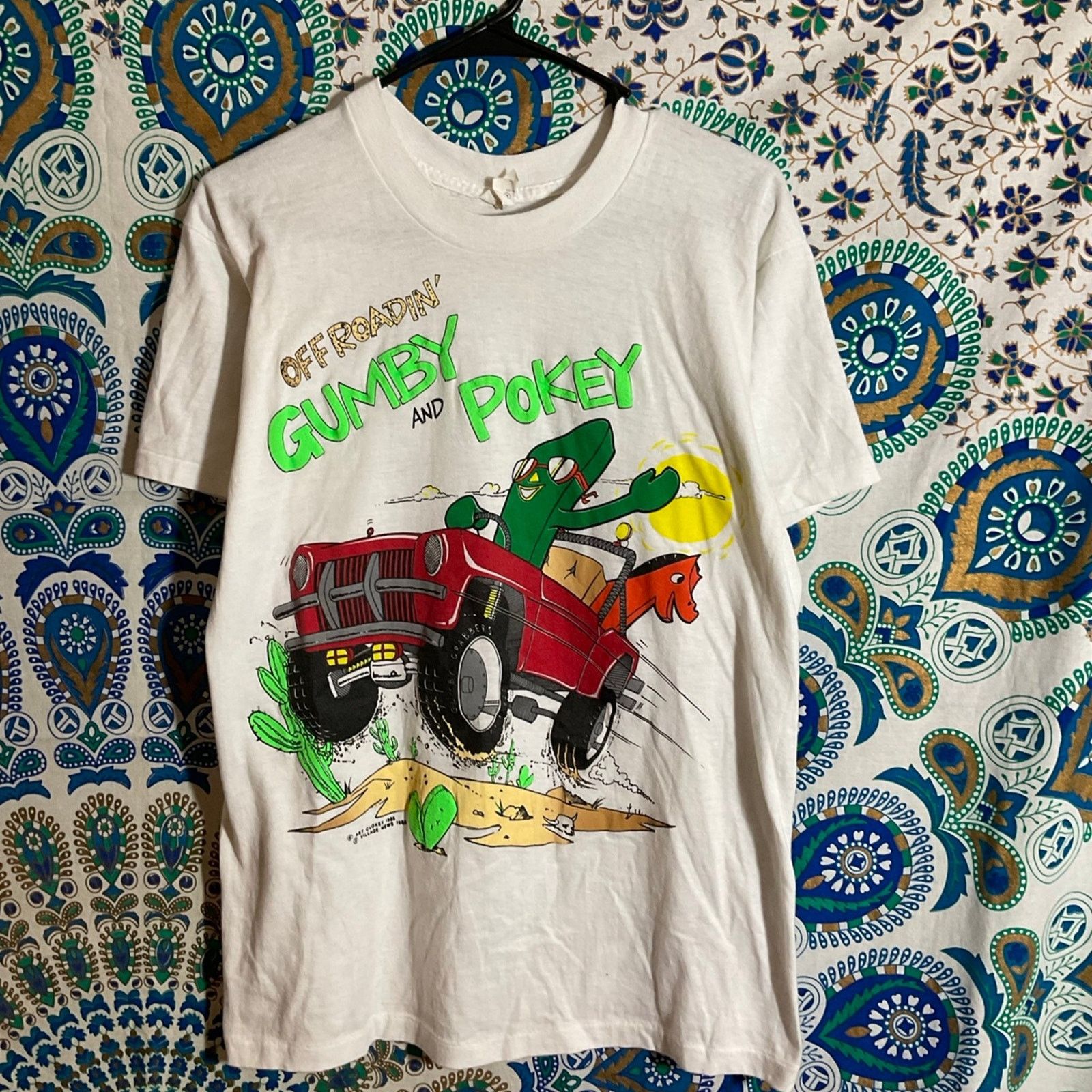 Gildan Vintage 1985 Gumby And Pokey Off Roadin Shirt Size US L / EU 52-54 / 3 - 1 Thumbnail