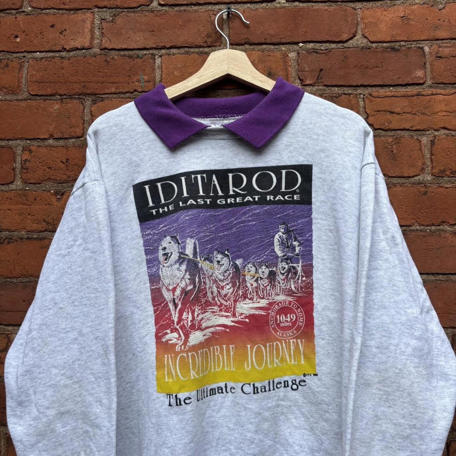 Delta Vintage Iditarod collared crewneck sweatshirt 90s L/XL Size US XL / EU 56 / 4 - 2 Thumbnail