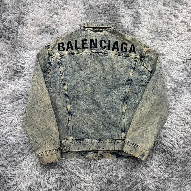 Balenciaga Balenciaga Marble Denim Jacket Size XXS / US 00 / IT 34 - 4 Thumbnail