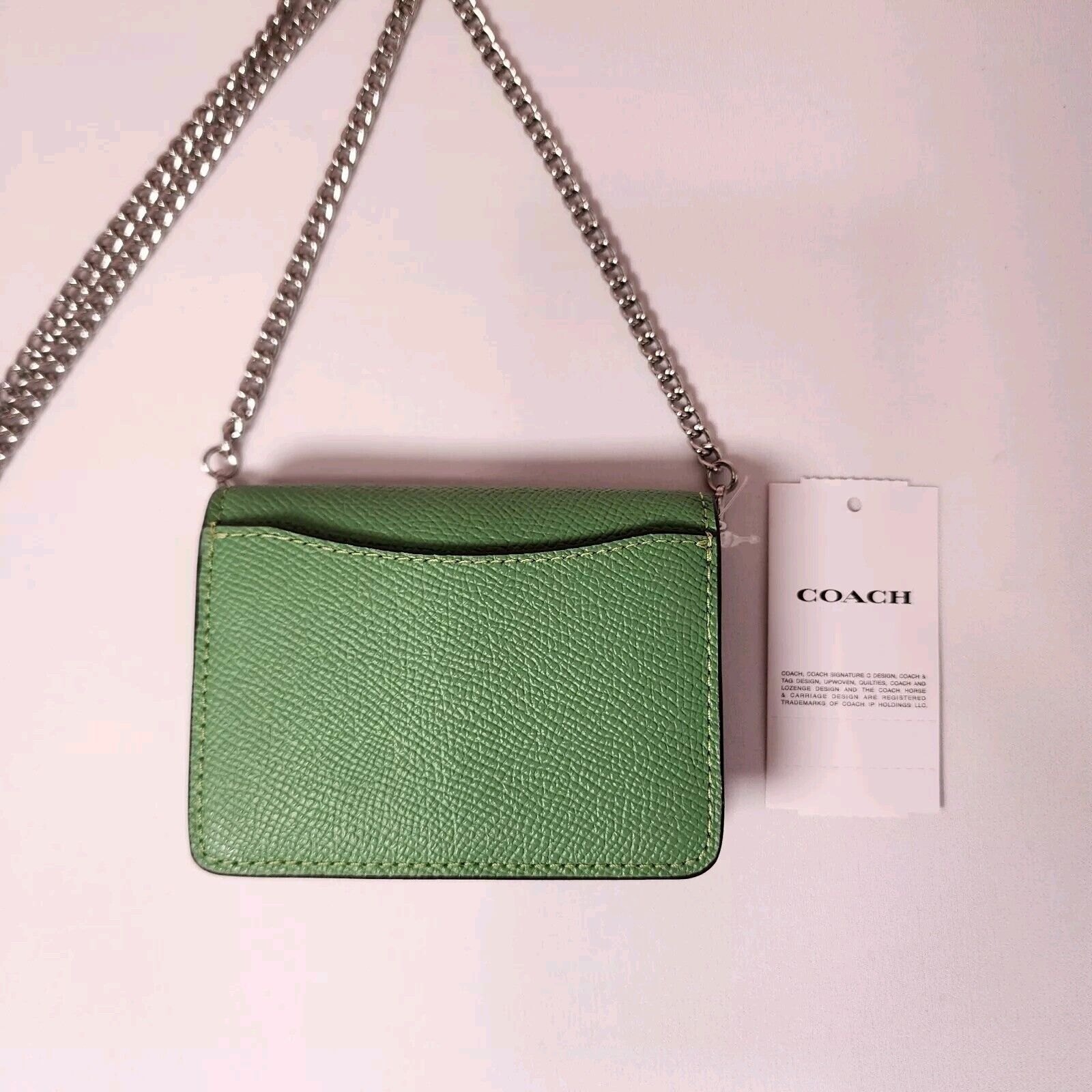 Coach NWTCoach C0059 Mini Wallet On a Chain Soft Green Metallic Size ONE SIZE - 3 Thumbnail