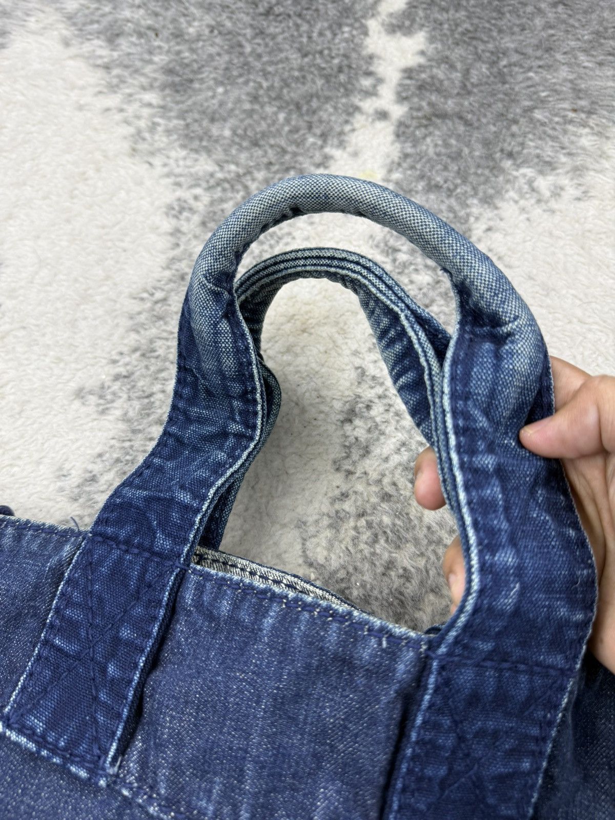 45rpm × Indigo × Japanese Brand 🔥RARE🔥 R by 45rpm Boro Indigo Denim Totebag Size ONE SIZE - 6 Thumbnail