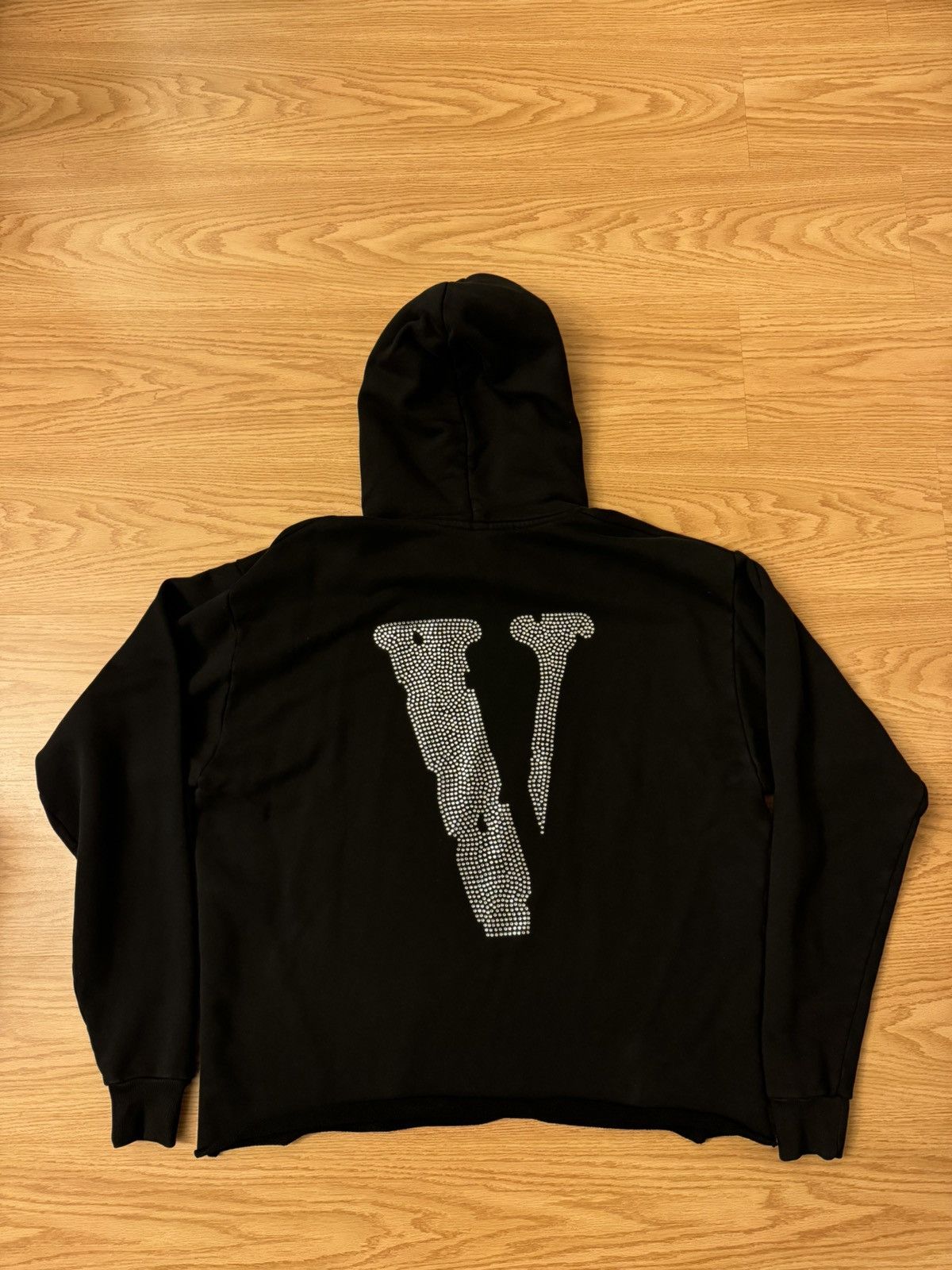 Streetwear Vlone Vlone Staple Red Rhinestone Hoodie Grailed