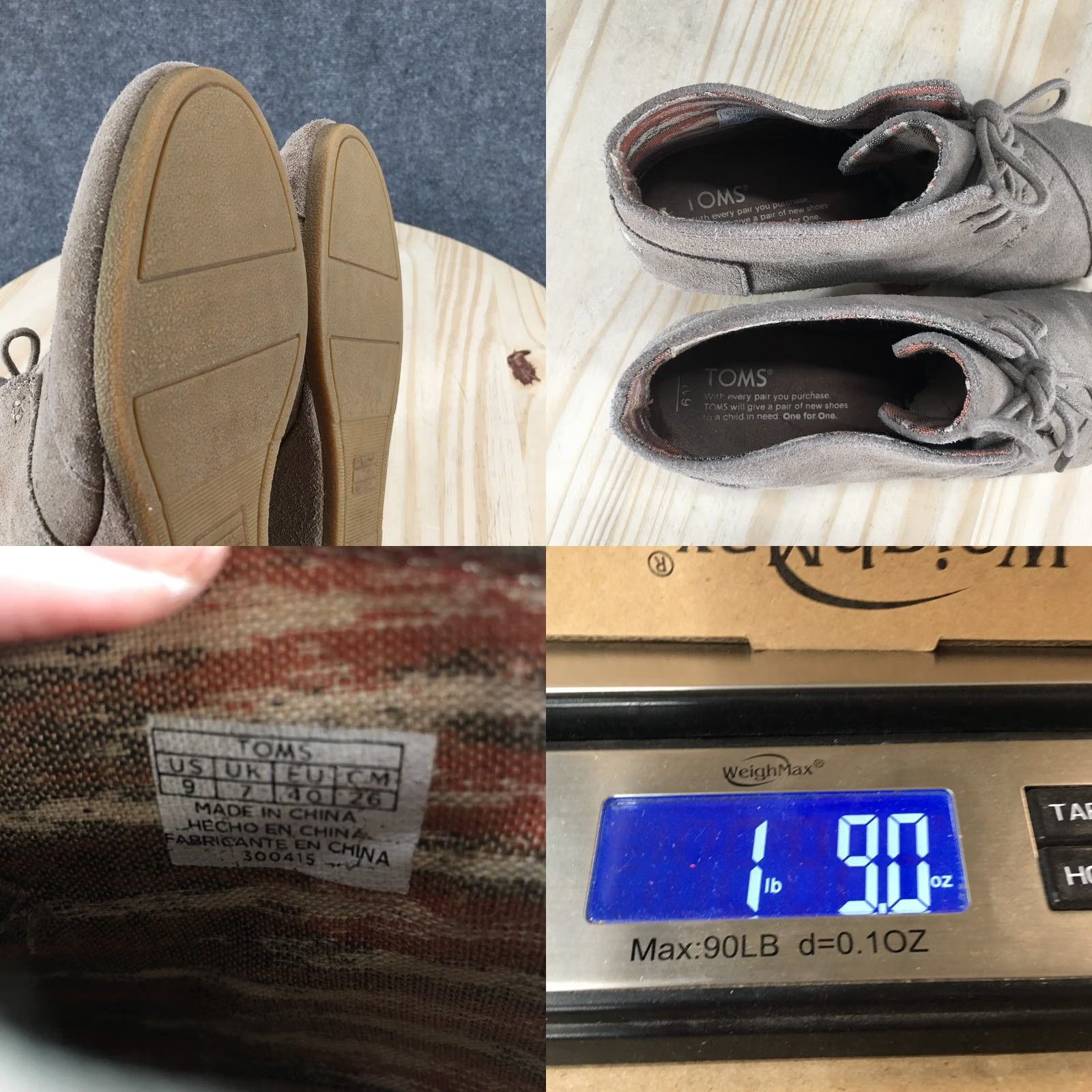 Toms TOMS Boots Womens 9 Desert Chukka Beige Wedge Heel Lace Up Casual Low Top 300415 Size M / US 6-8 / IT 42-44 - 9 Thumbnail