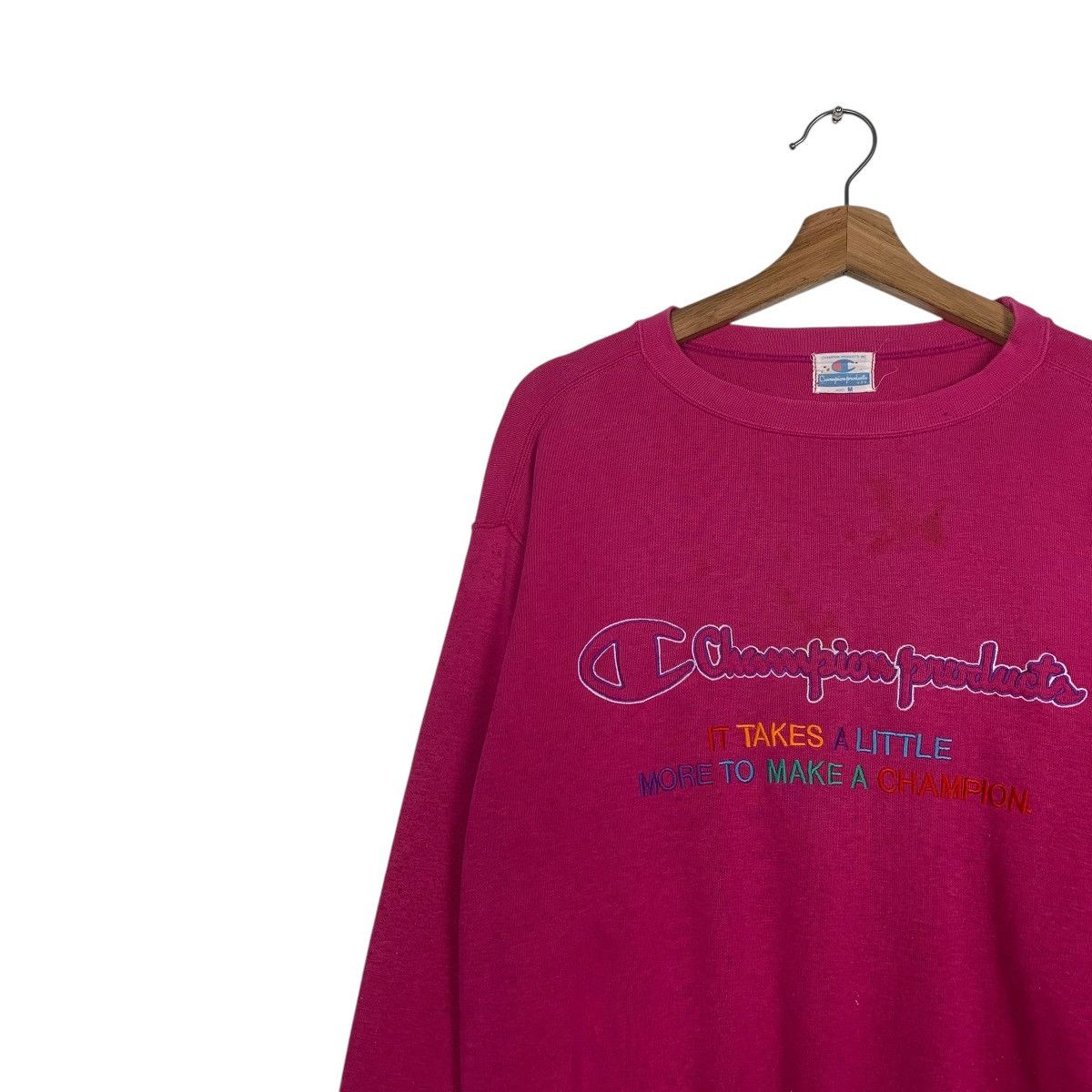 Champion Vintage Champion Products Big Logo Pink Sweatshirt Size US M / EU 48-50 / 2 - 6 Thumbnail