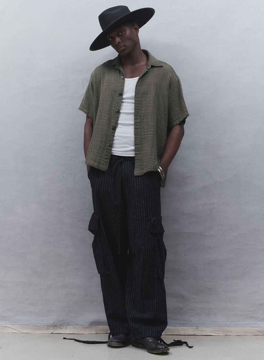 Greg Lauren $750 Greg Lauren Linen Short Sleeve Studio Shirt Size US XL / EU 56 / 4 - 3 Thumbnail