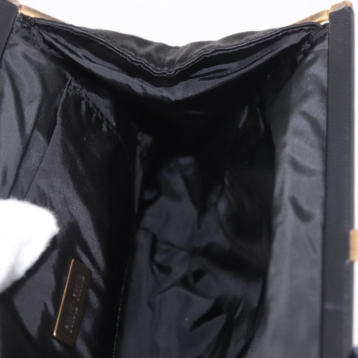 Miu Miu Miu Miu Hand Bag Satin Black Gold Auth 187043A - Jerrillo Size ONE SIZE - 20 Thumbnail
