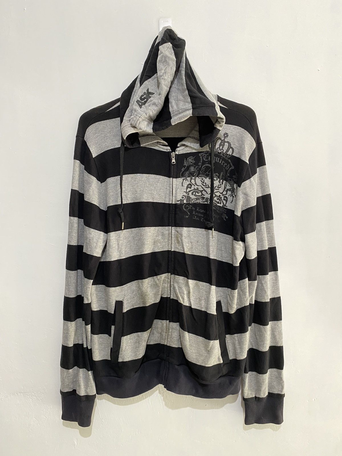 PPFM Ask Enquiered poem british culture striped zip hoodie Size US XL / EU 56 / 4 - 1 Thumbnail