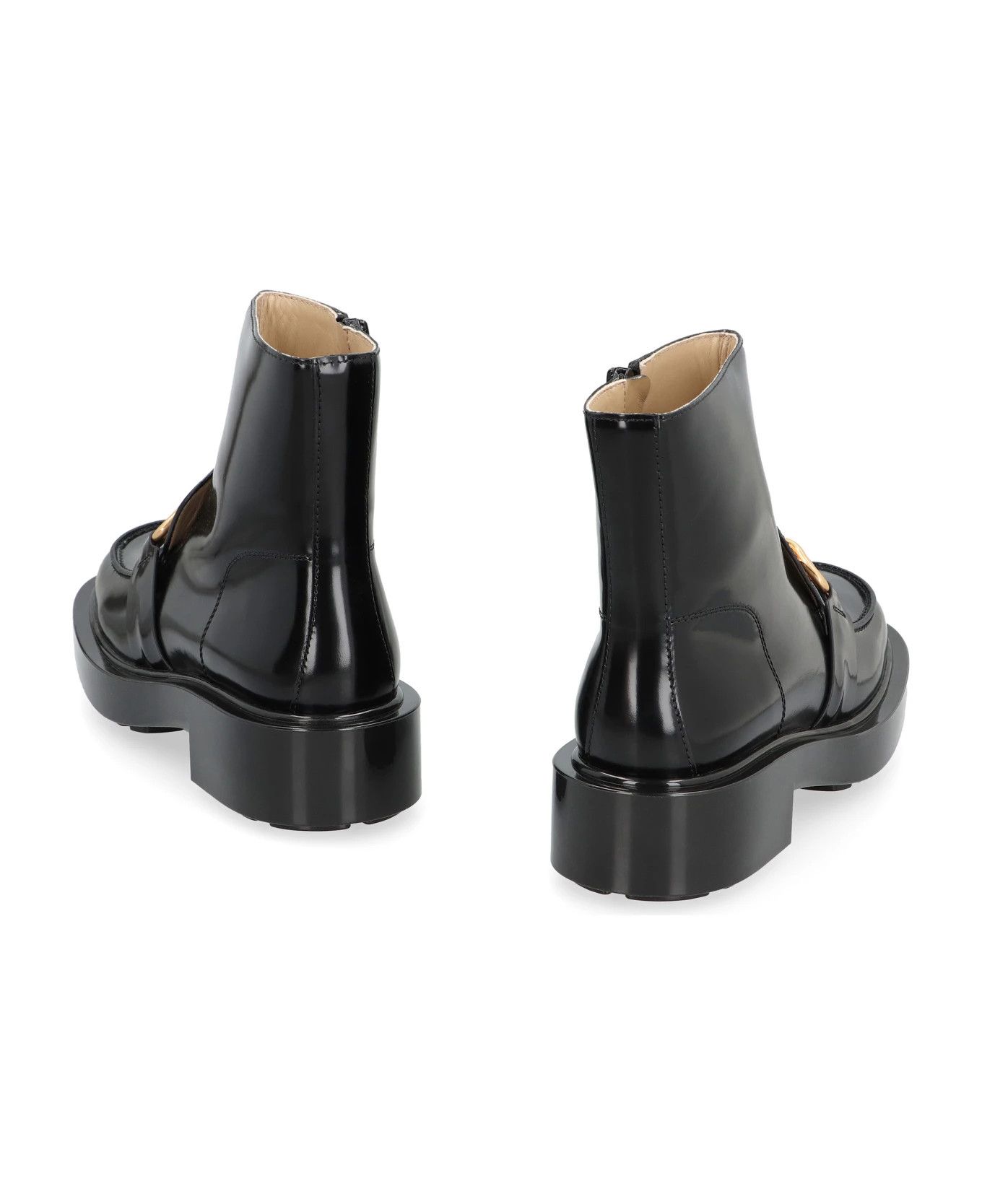 Bottega Veneta o1y0725 Leather Ankle Boots in Black Size US 7 / IT 37 - 3 Thumbnail