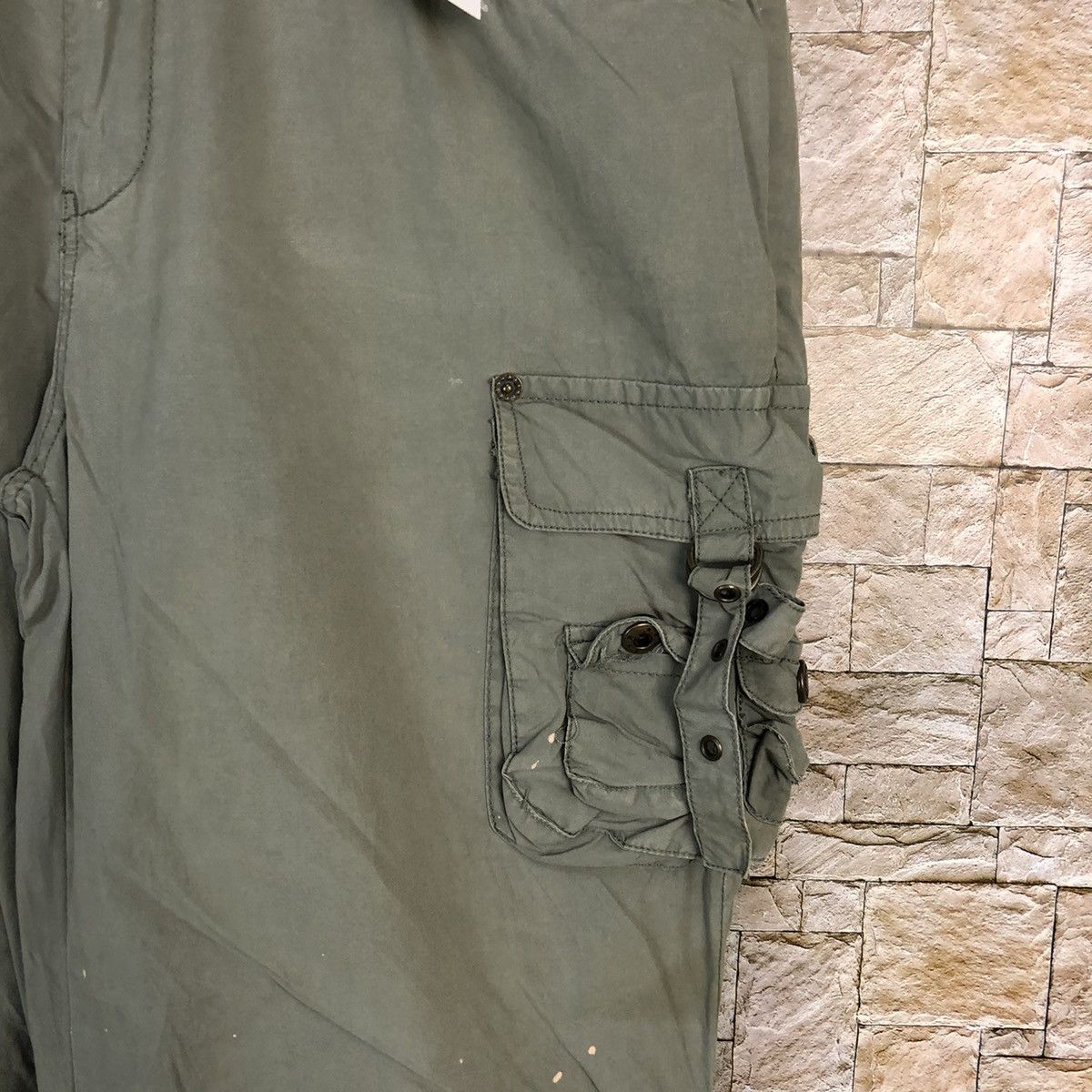Japanese Brand Pinky Girl Green Cropped spring cargo Pants #A743 Size 29" - 10 Thumbnail