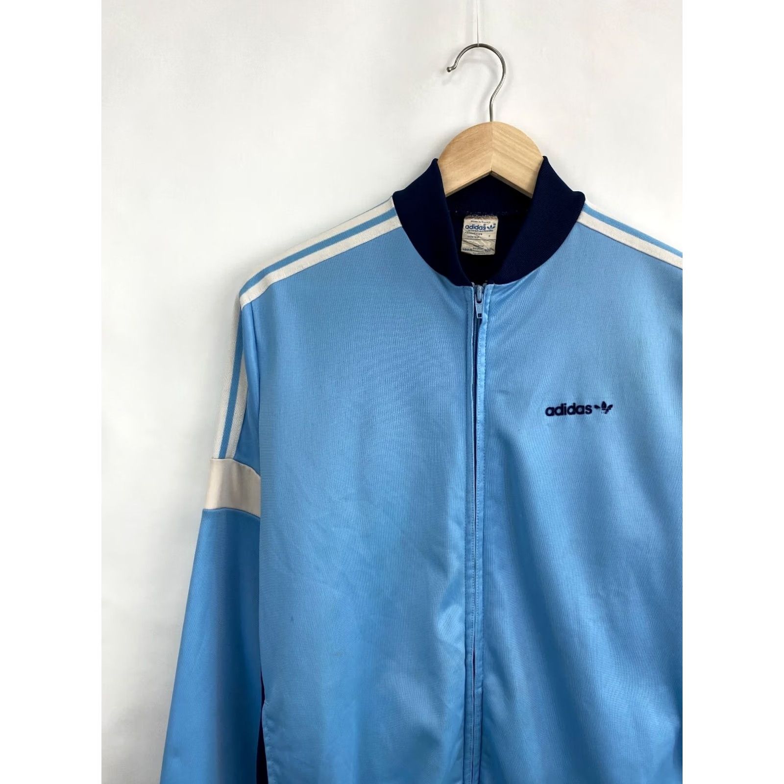 Adidas VINTAGE Adidas Retro Zip Hoodie 80s Olympic Style Rare Y2K Hoodie Mens L Blue Size US L / EU 52-54 / 3 - 3 Thumbnail