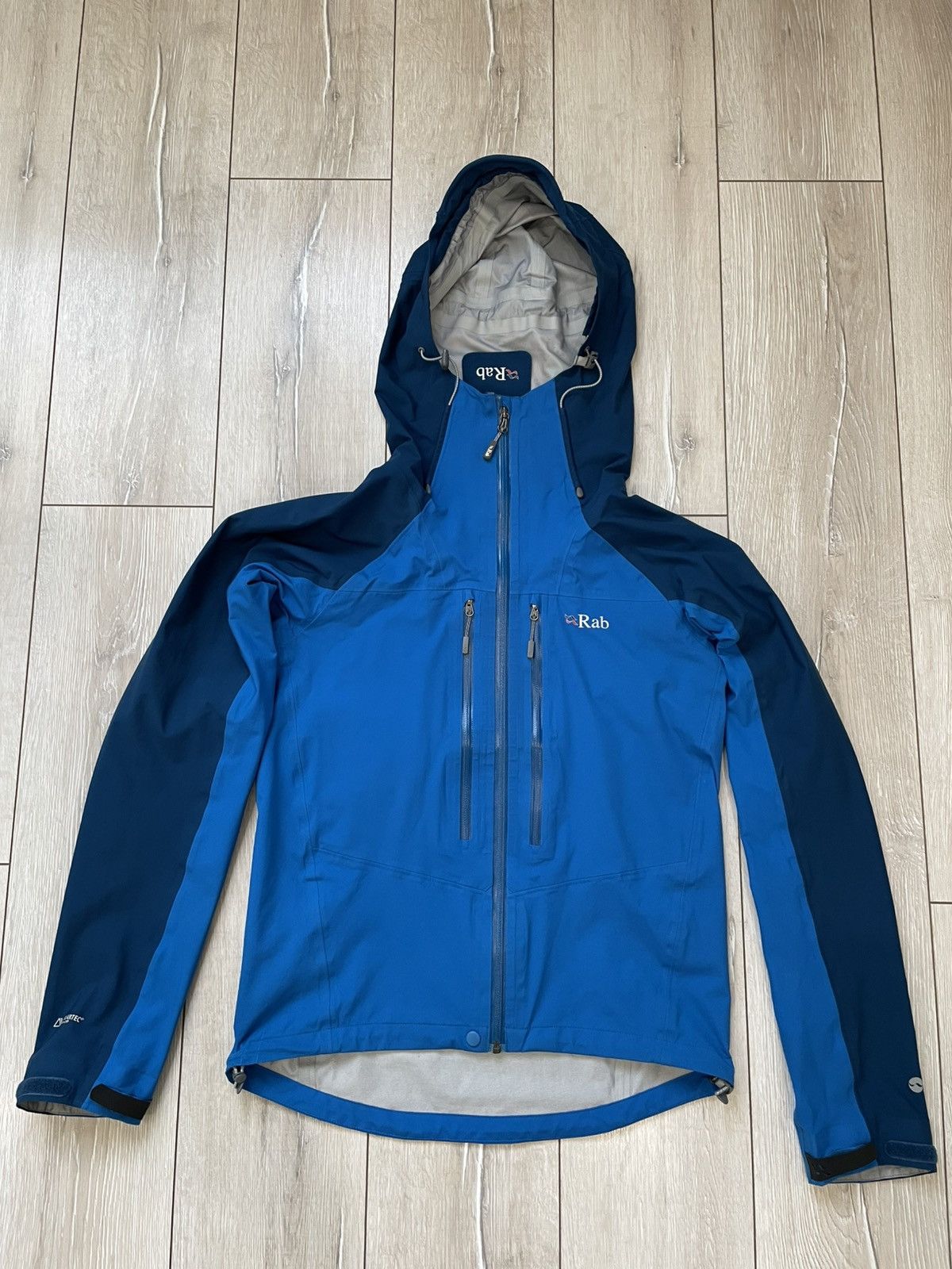 hot rab spark blue polartec neoshell full zip waterproof jacket