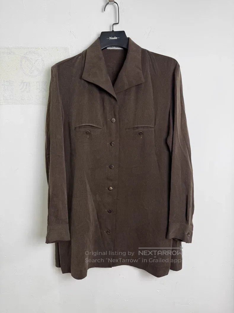 Issey Miyake Issey Miyake Glossy draping collar jacket Size US L / EU 52-54 / 3 - 1 Thumbnail