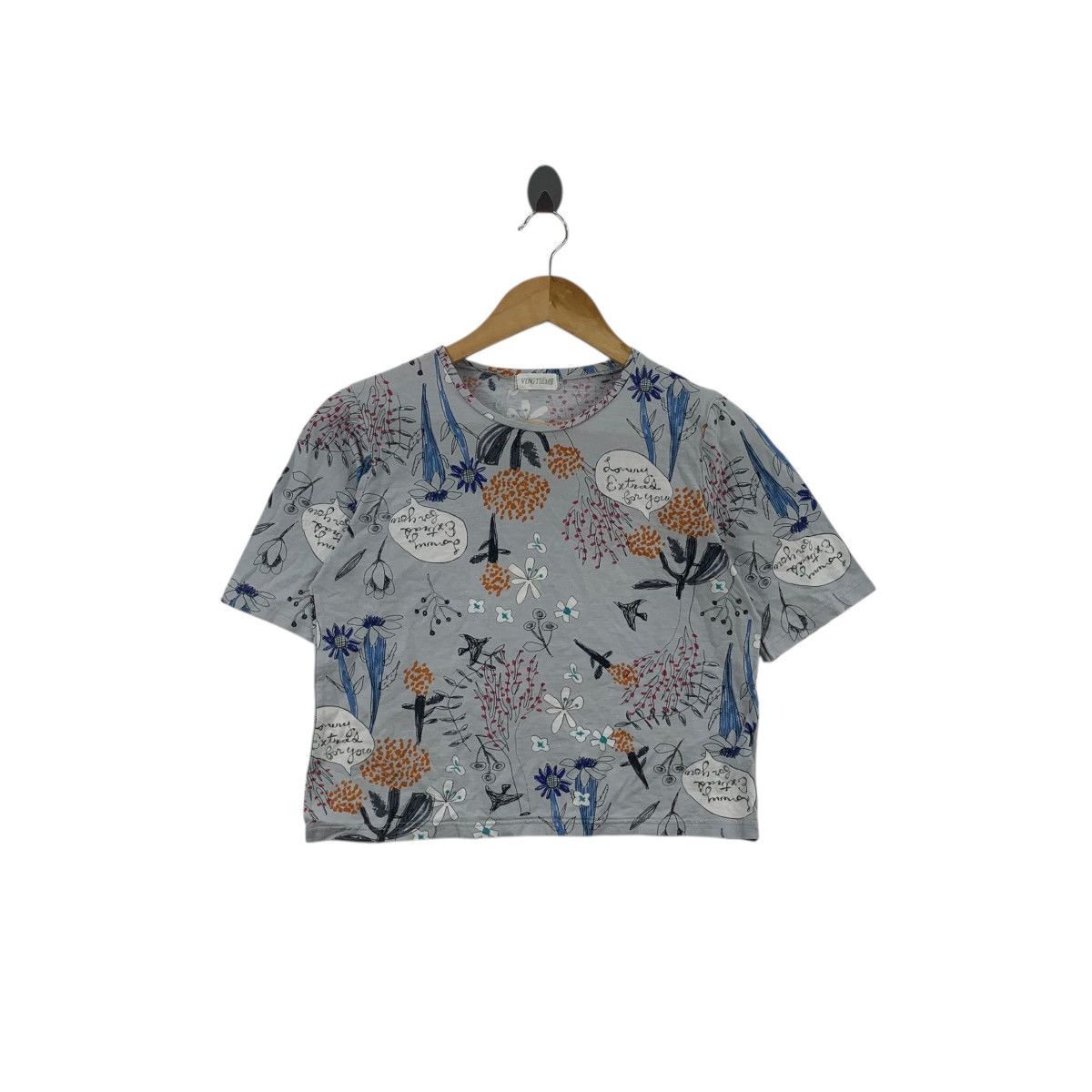 Vintage Vintage VINGTIEME PARIS DESIGNER Floral AOP Tee Shirt Size S / US 4 / IT 40 - 1 Thumbnail