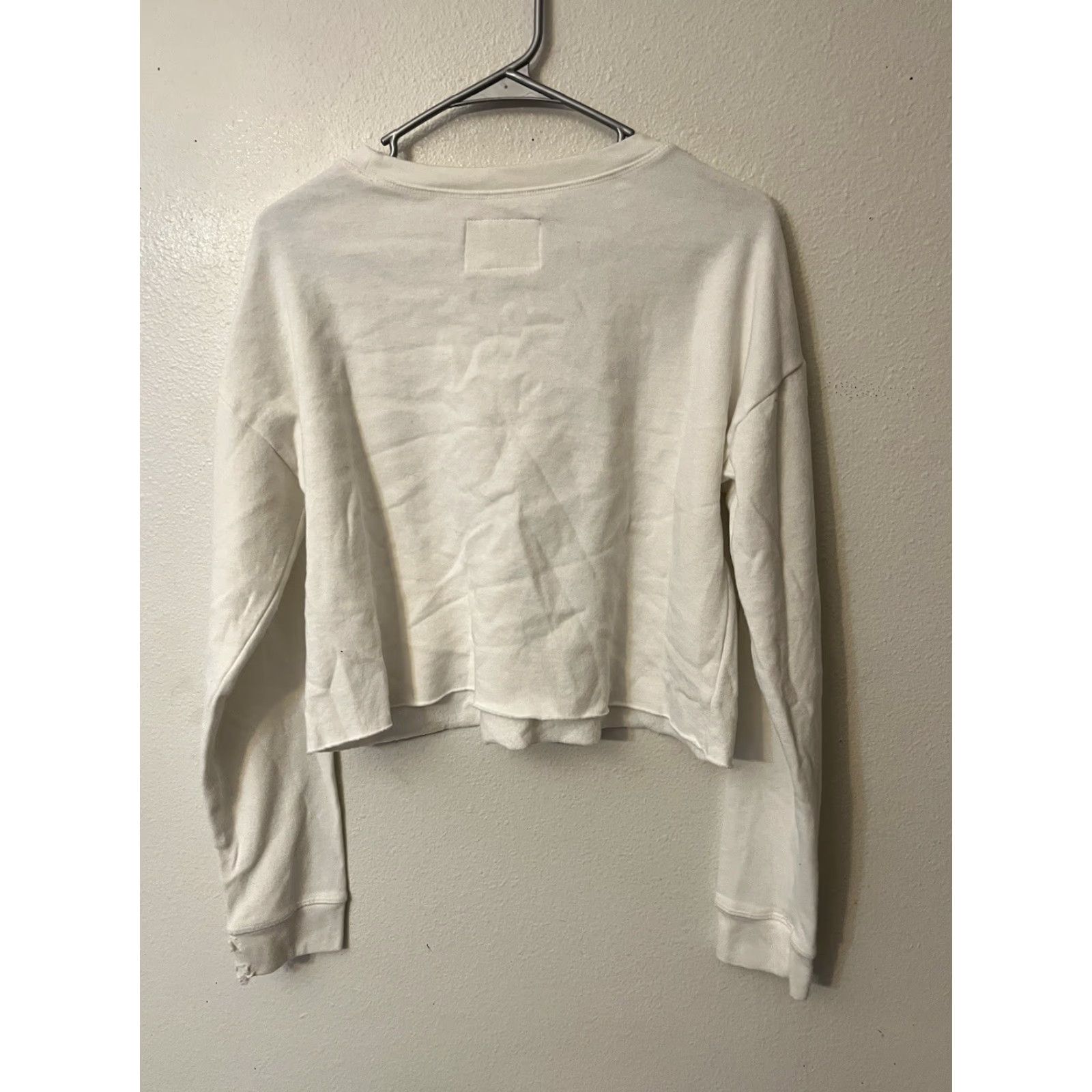 Vintage Aero Sweatshirt Pullover Womens Crop M White Logo Hooded Long Sleeve Casual Knit Cotton Blend Polyester Blend Size M / US 6-8 / IT 42-44 - 3 Thumbnail