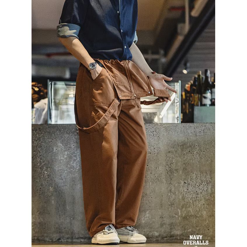 💥Streetwear khakis colour Japanese style overall pant