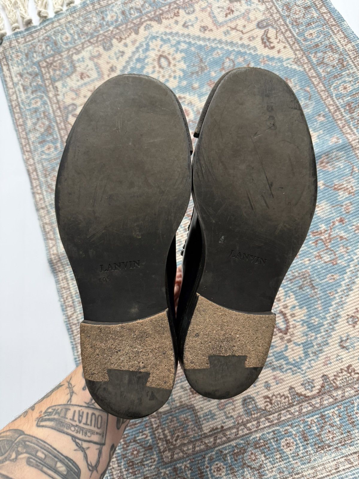 Lanvin Archive 2000s Lanvin Metal LaceUp Oxford Derby Leather Shoes Size US 9 / EU 42 - 8 Thumbnail