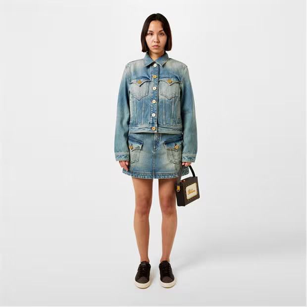 Balmain o1g2r1mq0924 Denim Jacket in Denim Blue Size S / US 4 / IT 40 - 6 Thumbnail