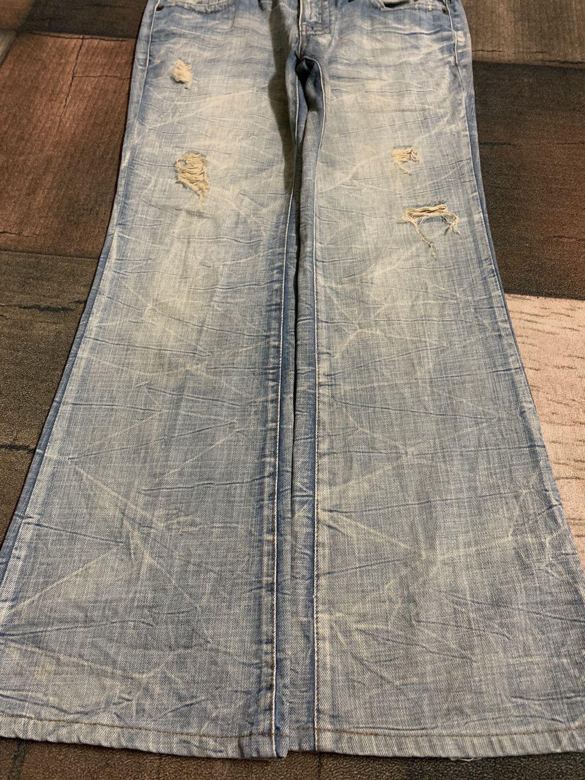 If Six Was Nine FLARE DISTRESSED stone wash agate label japanese designer Size US 32 / EU 48 - 11 Thumbnail