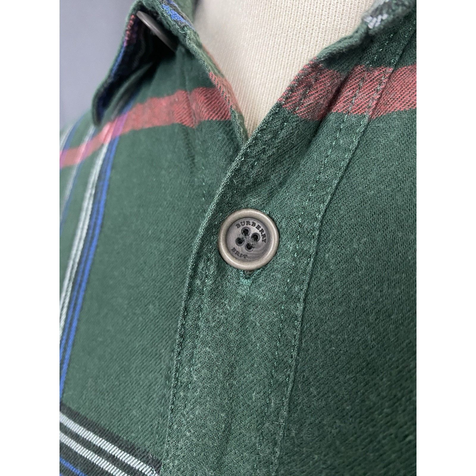 Burberry Burberry Brit Nova Check Men's Green Checked Longsleeve Flan Size US XL / EU 56 / 4 - 9 Thumbnail
