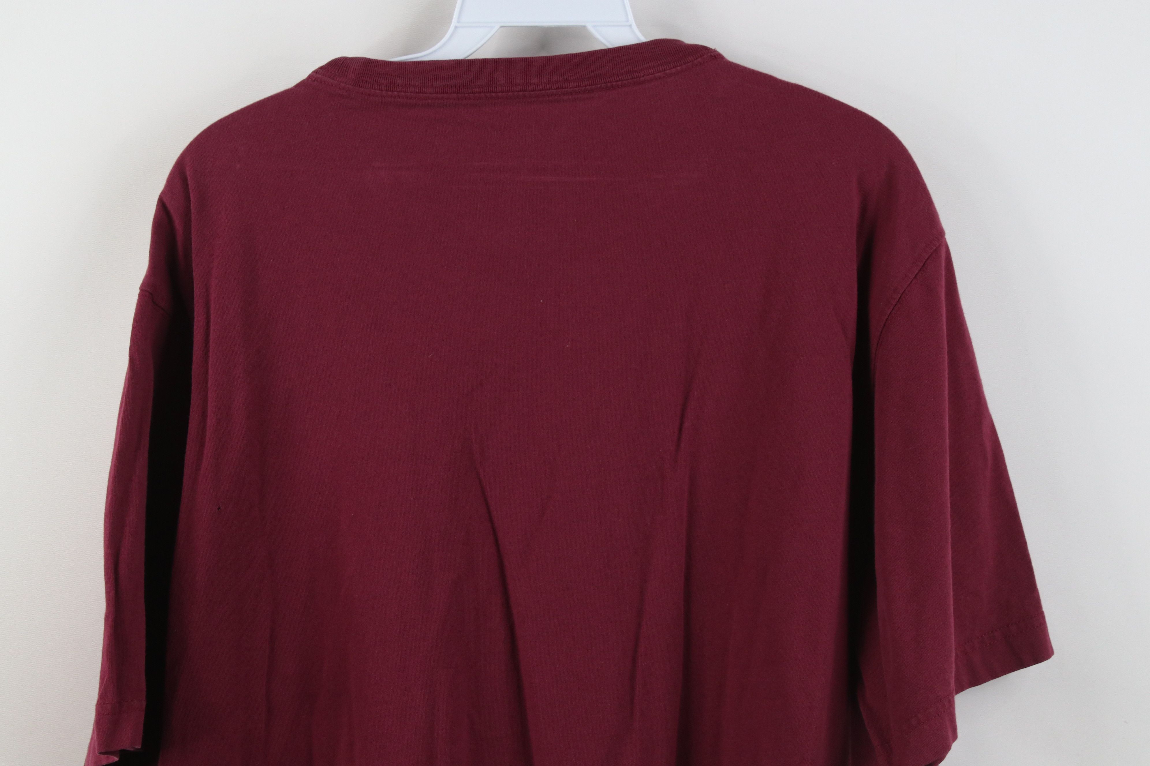 Lands' End Vintage Y2K Lands End Blank Cotton T-Shirt Burgundy Maroon Size US L / EU 52-54 / 3 - 14 Thumbnail