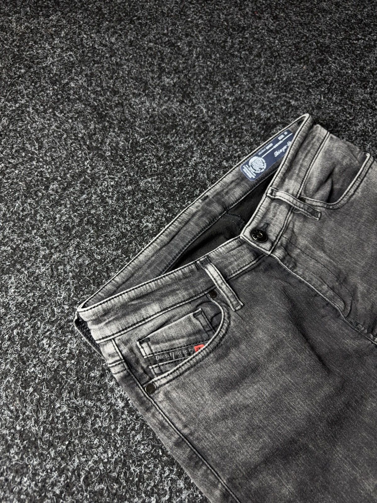 Diesel 00s Diesel Skinzee-Ne Grey Denim+Sweat Super Skinny Jeans Size 28" / US 6 / IT 42 - 7 Thumbnail