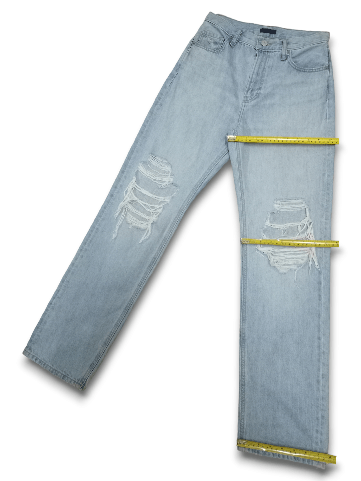 Japanese Brand × Uniqlo Vintage Japanese Uniqlo Blue Wash High Rise Distressed Jeans Size US 26 / EU 42 - 11 Thumbnail