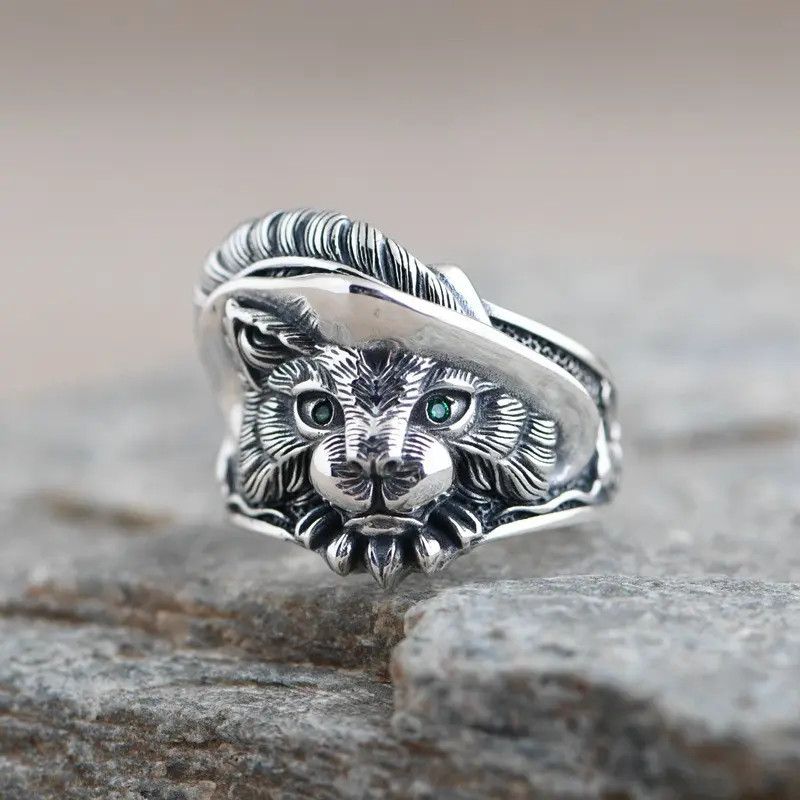 Jewelry Creative Feather Cat Rings Size ONE SIZE - 3 Thumbnail