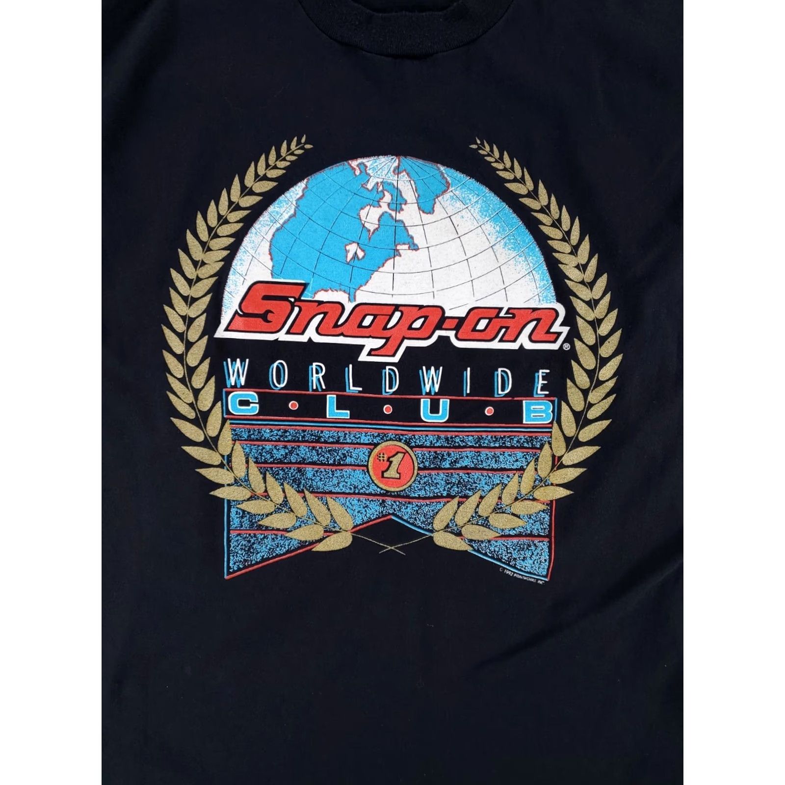 Vintage VINTAGE Snap-On T Shirt 90s Tools Black Short Sleeve Worldwide Club Mens XXL Size US XXL / EU 58 / 5 - 2 Thumbnail