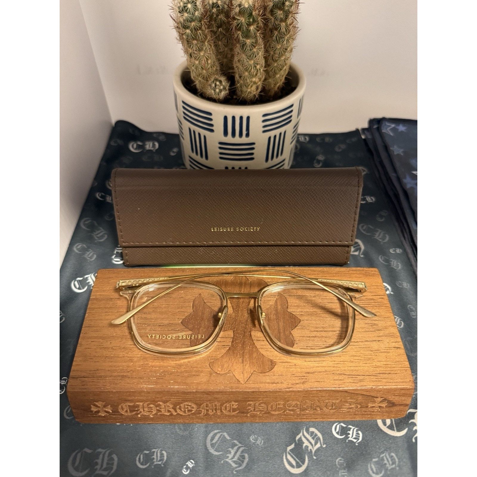 Leisure Society Leisure Society LS98 Alhambra Champagne 12K Squared Glasses Size ONE SIZE - 2 Thumbnail