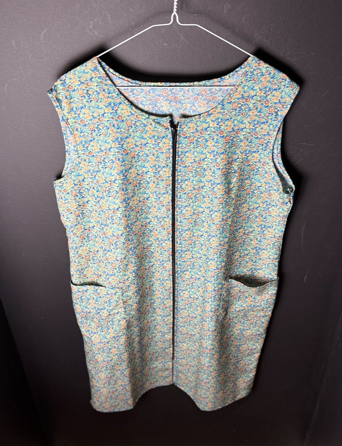 Vintage 1980s Lounge Dress Ugly Vintage Night Gown Zip Up Slip 70s Size ONE SIZE - 5 Thumbnail