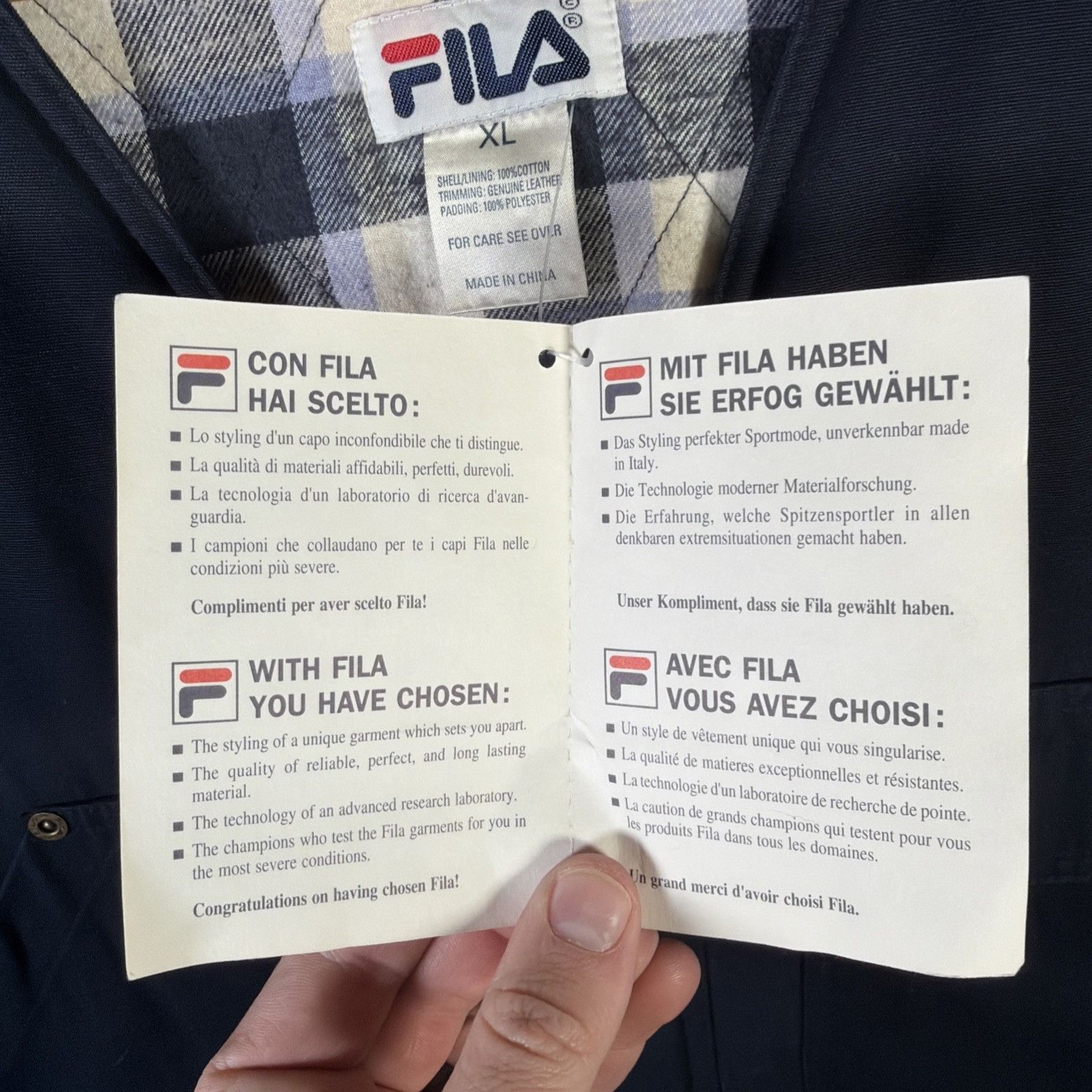 Fila Vintage FILA Vest Mens XL Navy 90s Expedition Outdoor Plaid Size US XL / EU 56 / 4 - 5 Thumbnail